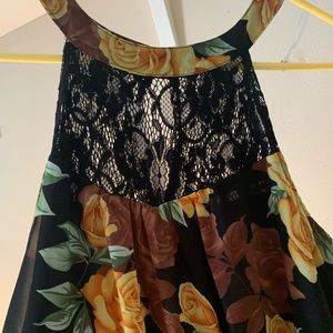 Women’s dress black with yellow flowers